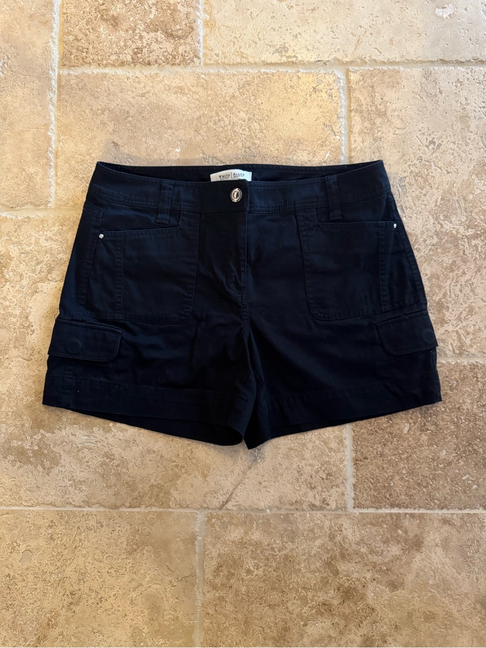 White House Black Market Black Cargo Shorts with Flap Pockets